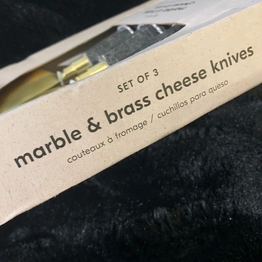 West Elm green cheese knives set